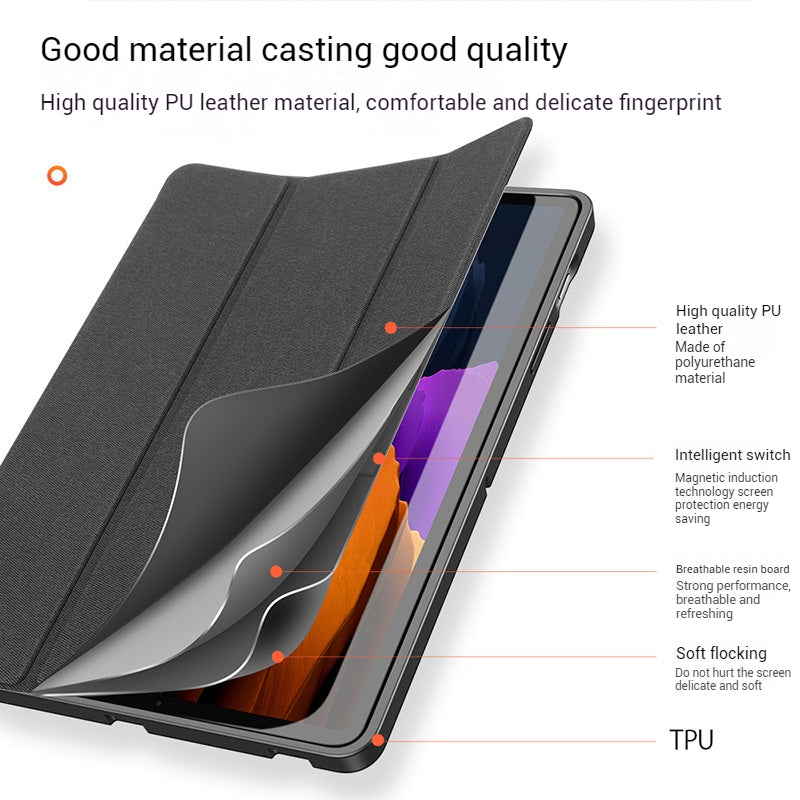 Load image into Gallery viewer, [With Pen Slot] Samsung Galaxy Tab S10 FE Plus (2025) 13.1&quot; Premium PU Fabric Texture Shockproof Case
