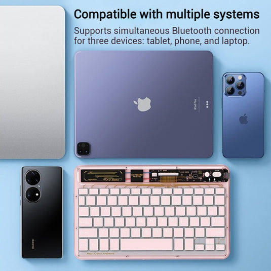 Benwis Transparent Mute Bluetooth Wireless Keyboard with RGB Backlit - i-Station Mobile Phone & Electronic Device Repair and Accessories