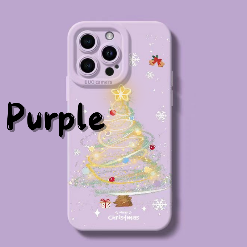 Load image into Gallery viewer, Apple iPhone 14/Pro/Pro Max/Plus Shiny Christmas Tree Shockproof Silicone Blingbling Series Case
