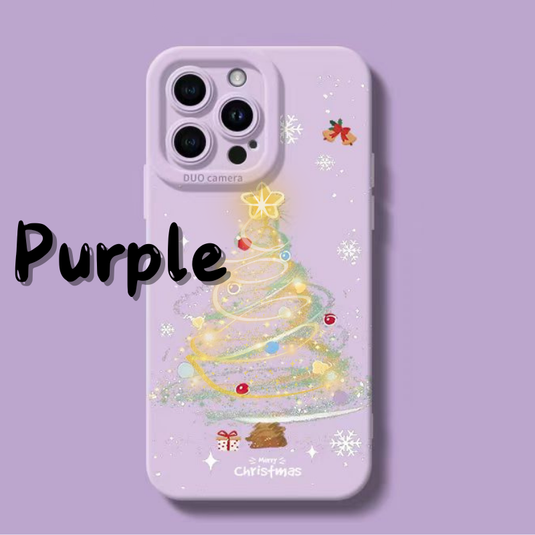 Apple iPhone 14/Pro/Pro Max/Plus Shiny Christmas Tree Shockproof Silicone Blingbling Series Case