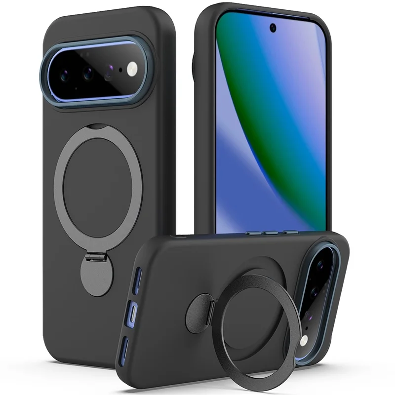 Google Pixel 11 / Pro PU+PC Rotating Ring Stand Magnetic Phone Case - i-Station Mobile Phone & Electronic Device Repair and Accessories