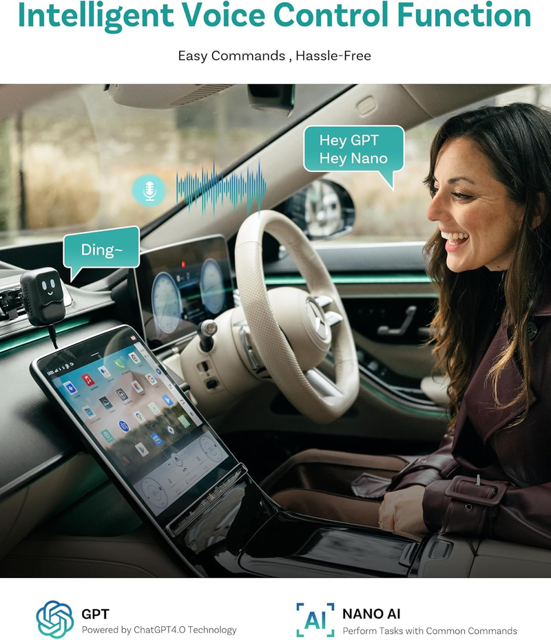 Load image into Gallery viewer, Ottocast Wireless CarPlay AI Box Nano – Android 13, 8GB+128GB, Streaming, Voice Assistant, SIM/SD, Split-Screen, Android Auto
