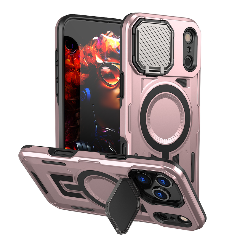 Load image into Gallery viewer, [Magsafe Compatible][With Lens Cover] Apple iPhone 17 Pro/Pro Max Heavy Duty Stand Phone Case
