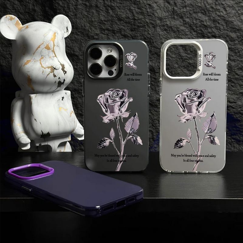 Load image into Gallery viewer, Apple iPhone 12/Pro/Pro Max 3D Rose Full-cover Silicone BlingBling Series Case
