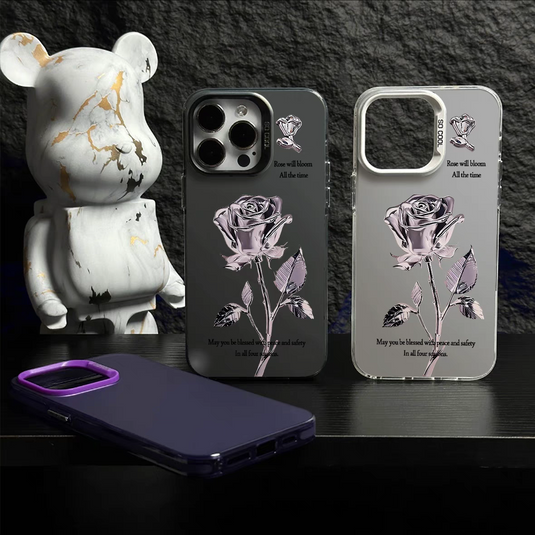 Apple iPhone 12/Pro/Pro Max 3D Rose Full-cover Silicone BlingBling Series Case