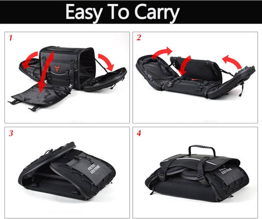 MOTOCENTRIC Motorcycle Rear Seat Bag 35L – Waterproof, Large Capacity, Multi-Functional Travel Bag (Expandable up to 50L)