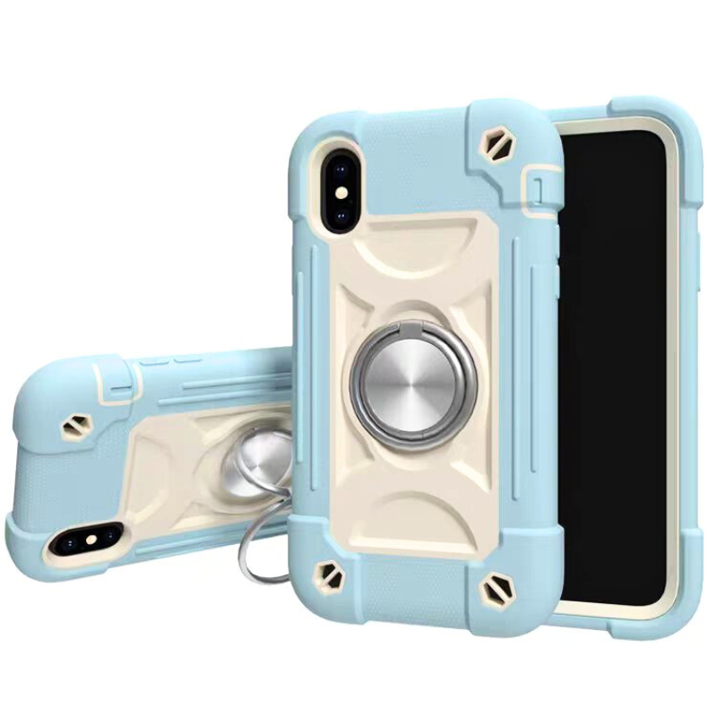 Load image into Gallery viewer, [Built-in Ring Bracket] Apple iPhone 15/Pro/Pro Max/Plus Colorful Thickened Silicone Heavy Duty Series Case
