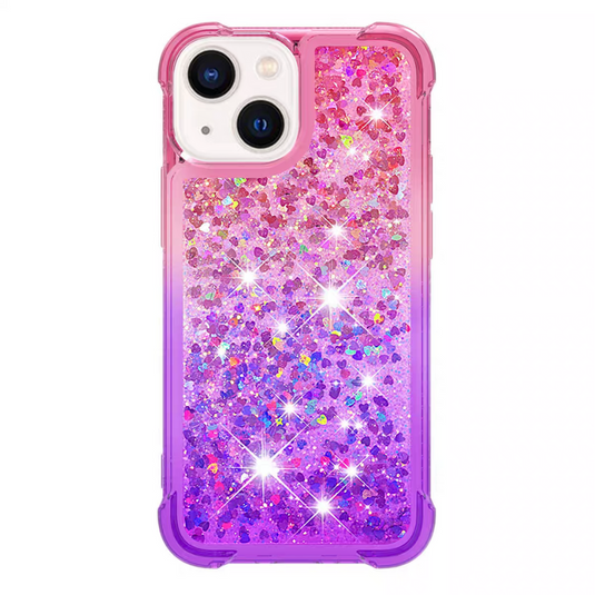 Apple iPhone 14/Plus/Pro/Pro Max Glitter Bling Floating Liquid Shockproof Silicone BlingBling Series Case