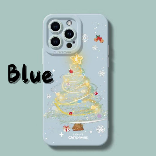 Apple iPhone 14/Pro/Pro Max/Plus Shiny Christmas Tree Shockproof Silicone Blingbling Series Case