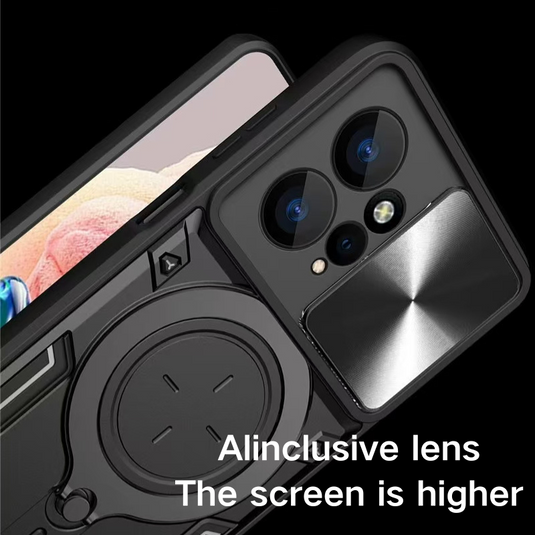 [Built-in Stand][With Slide Lens Cover] Xiaomi Poco X4 Pro 5G Military-Grade Full Coverage Essentials Series Case