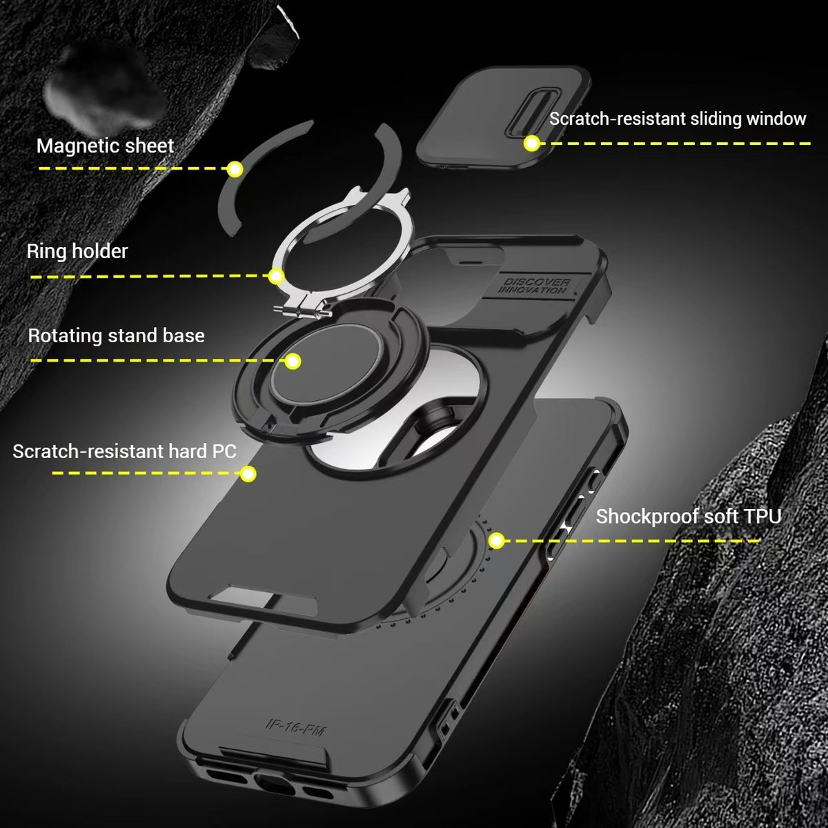[With Slide Lens Cover][Magsafe Compatible] Apple iPhone 11/Pro/Pro Max Military-Grade Shockproof Protective Stand Series Case - i-Station Mobile Phone & Electronic Device Repair and Accessories