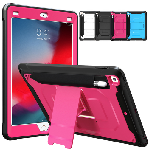 [Built-in Stand][With Pen Slot] Apple iPad 5/6 9.7'' 5/6th Gen (2017/2018) EVA Kid Friendly Heavy Duty Ring Holder Stand Case