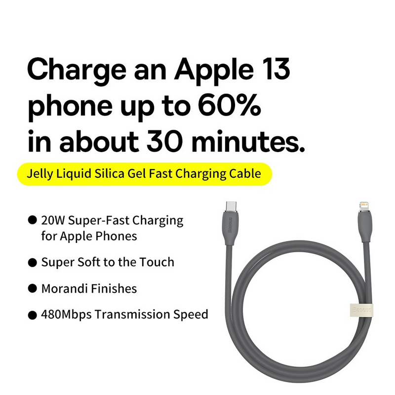 Load image into Gallery viewer, Baseus Jelly Liquid Silica Gel Fast Charging Data Cable Type-C to iP 20W 1.2m
