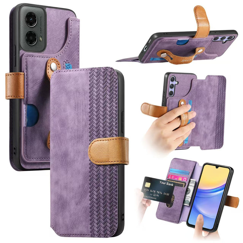 Load image into Gallery viewer, [With Card Slot][With Wrist Wrap] Motorola Moto G Play 4G/5G (2024) Leather Shockproof Wallet Series Case
