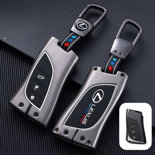 Lexus Metal Shell & Soft Silicone Car Key Fob Case Cover For ES200, NX 300h, RX 300, LM, LS500h, LX 570