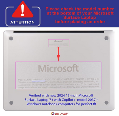 Microsoft Surface Laptop 7 (2037) 15" - iPearl PC Semi-Transparent Shockproof Hard Shell - i-Station Mobile Phone & Electronic Device Repair and Accessories