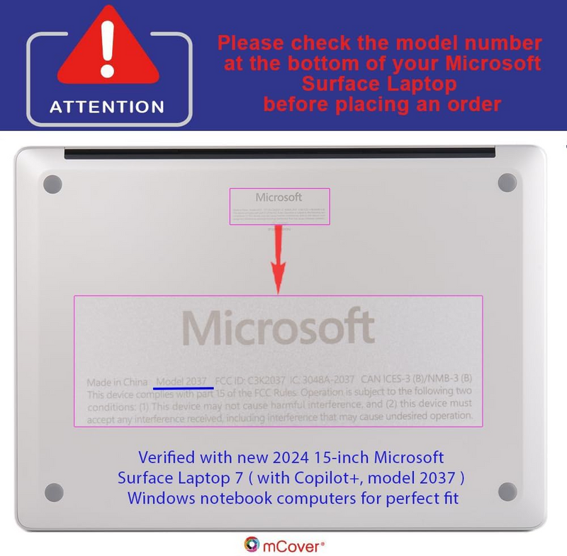 Load image into Gallery viewer, Microsoft Surface Laptop 7 (2037) 15&quot; - iPearl PC Semi-Transparent Shockproof Hard Shell
