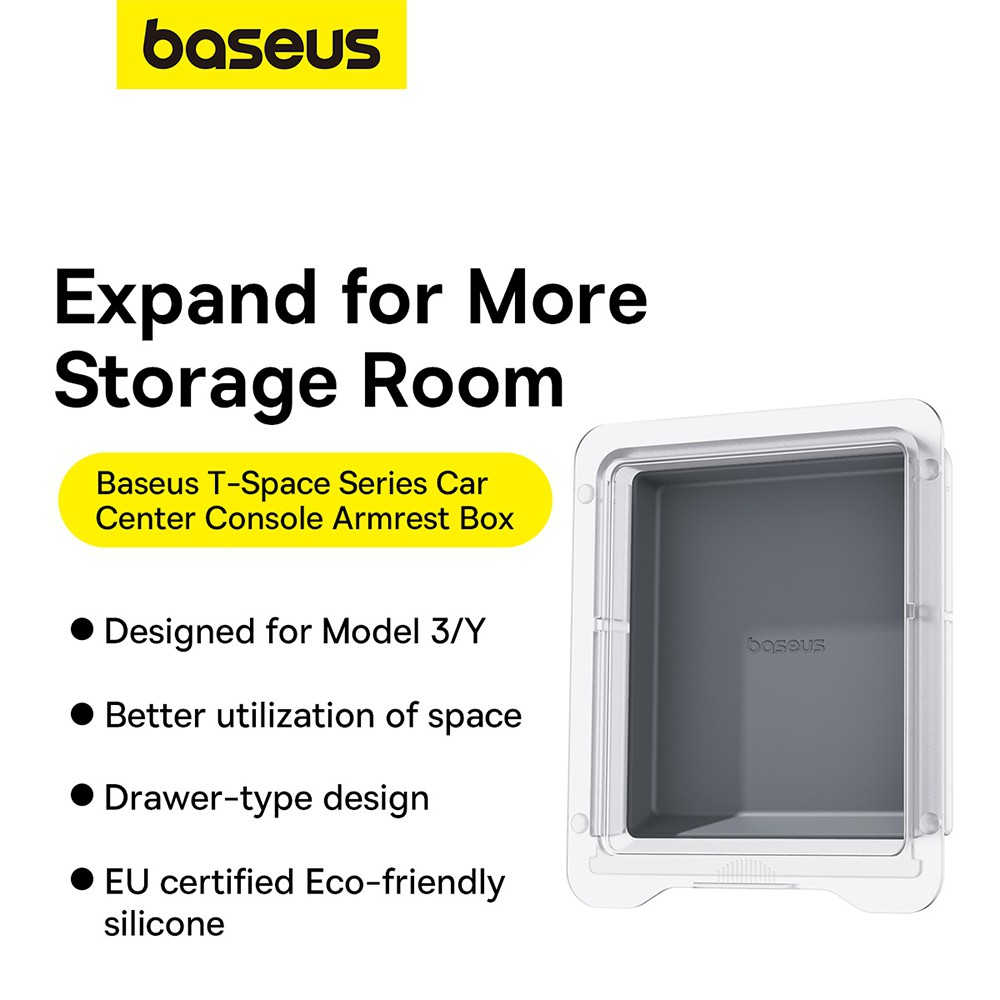Baseus T-Space Series Car Center Console Armrest Box Twilight Grey - i-Station Mobile Phone & Electronic Device Repair and Accessories