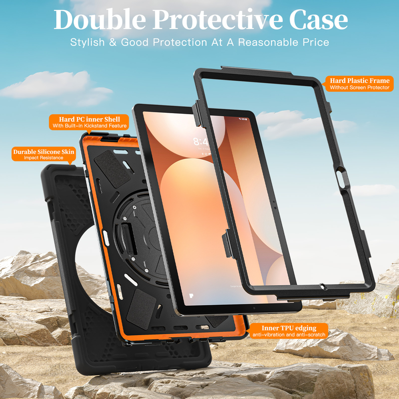 Load image into Gallery viewer, [With Shoulder Strap] Samsung Galaxy Tab A11 8.7&quot; 2025 - 360 Degree Rotation Heavy Duty EVA Kid Friendly Ring Holder Stand Case
