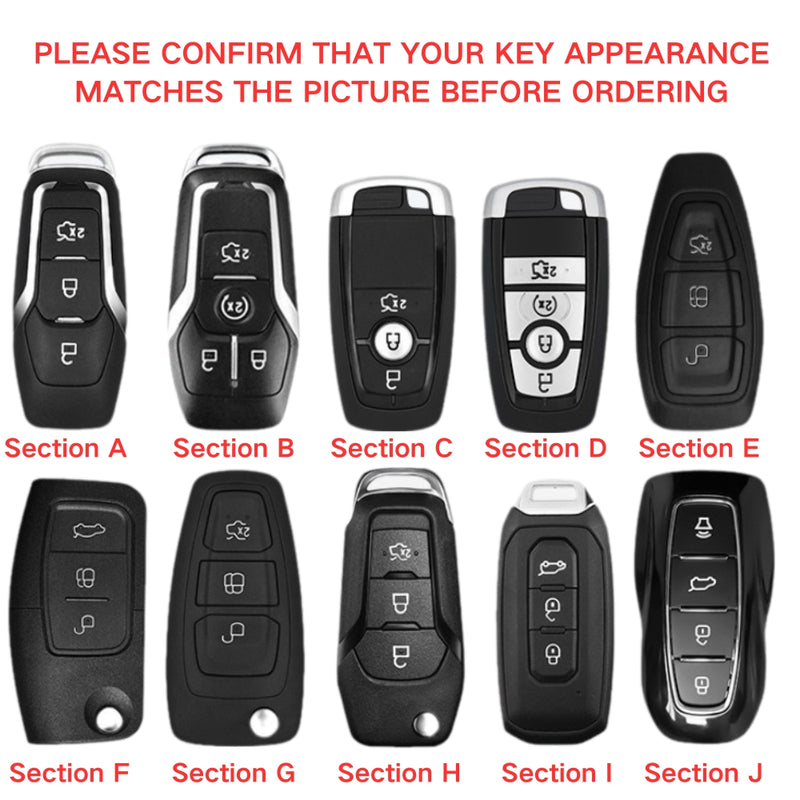 Load image into Gallery viewer, Ford Zinc Alloy Leather Folding Key Case For Ranger, Mustang, Everest, Escape, Puma, Transit, Focus, Fiesta, Ranger Raptor, Mondeo
