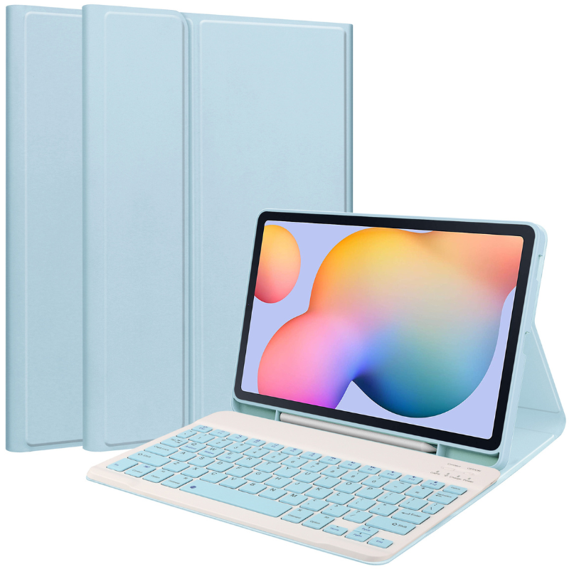 Load image into Gallery viewer, [Detachable] Samsung Galaxy Tab S6 Lite 10.4’’ 2020 (P610/P615) Wireless Bluetooth Keyboard Flip Leather Case
