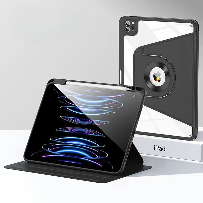 Load image into Gallery viewer, [Detachable][With Pen Slot] Apple iPad 7/8/9 10.2&#39;&#39; 7/8/9th Gen (2019/2020/2021) Magntic 360° Rotating Transparent Back Panel Shockproof Case
