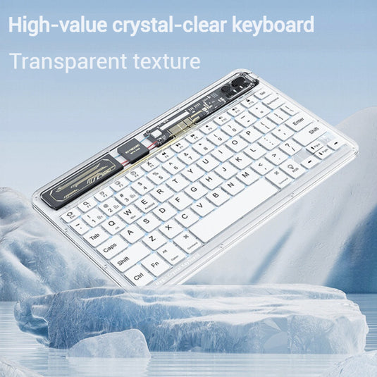 Benwis Transparent Mute Bluetooth Wireless Keyboard with RGB Backlit - i-Station Mobile Phone & Electronic Device Repair and Accessories