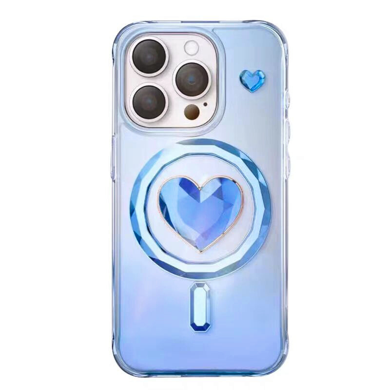 Load image into Gallery viewer, [Magsafe Compatible] Apple iPhone 15 Pro Anti-drop 3D Heart-shaped BlingBling Series Case
