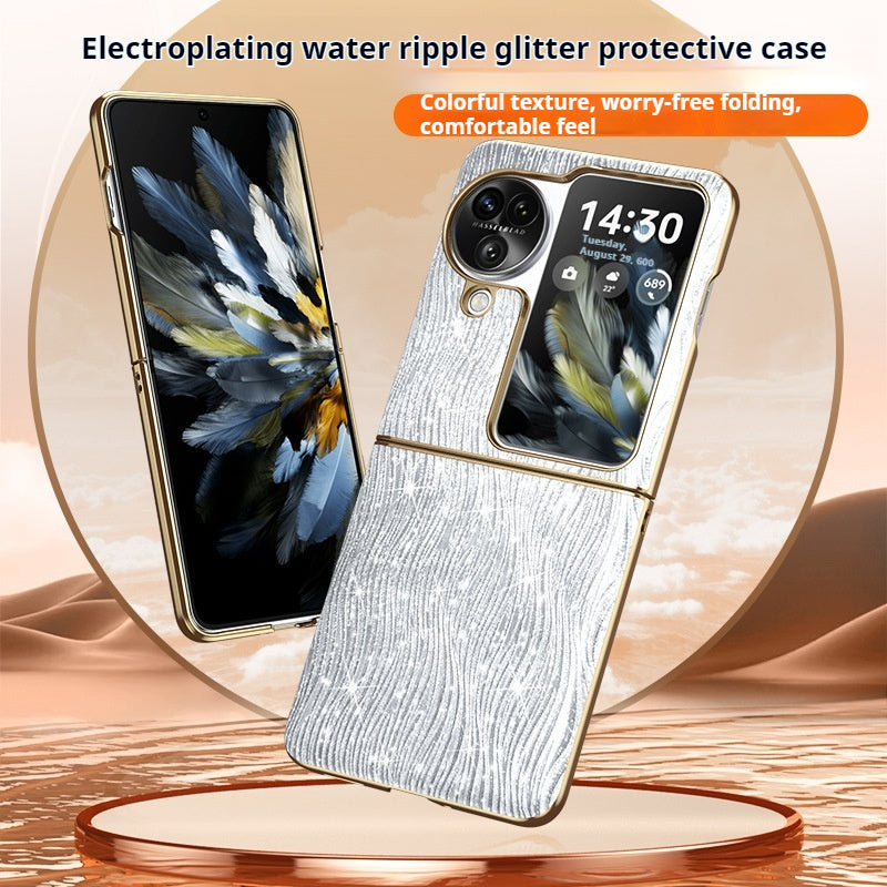 Load image into Gallery viewer, OPPO Find N2 Flip (CPH2437/PGT110) Electroplated Ripple Pattern Blingbling Series Case
