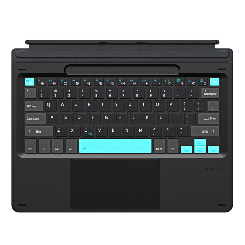 Load image into Gallery viewer, [With RGB Backlit] Microsoft Surface Pro 11/10/9/8/X Compatible Wireless Bluetooth Magnetic Touchpad Keyboard
