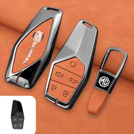 MG Zinc Alloy + PU Leather Smart Remote Control Car Key Fob Case Cover For MG ONE