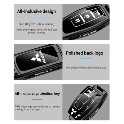 Mitsubishi Zinc Alloy + TPU Car Key Fob Case Cover For Outlander, ASX, Eclipse Cross, L200, Pajero, Triton, Lancer EX - i-Station Mobile Phone & Electronic Device Repair and Accessories