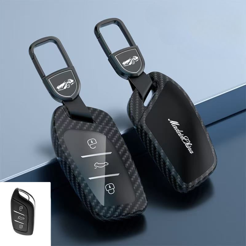 Load image into Gallery viewer, Roewe Zinc Alloy + Carbon Fiber Texture Car Key Fob Case Cover For RX3, RX5, RX5 Plus, RX8, ERX5, i5, i6
