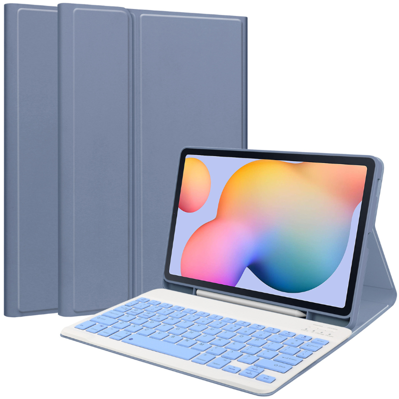 Load image into Gallery viewer, [Detachable] Samsung Galaxy Tab S6 Lite 10.4’’ 2020 (P610/P615) Wireless Bluetooth Keyboard Flip Leather Case
