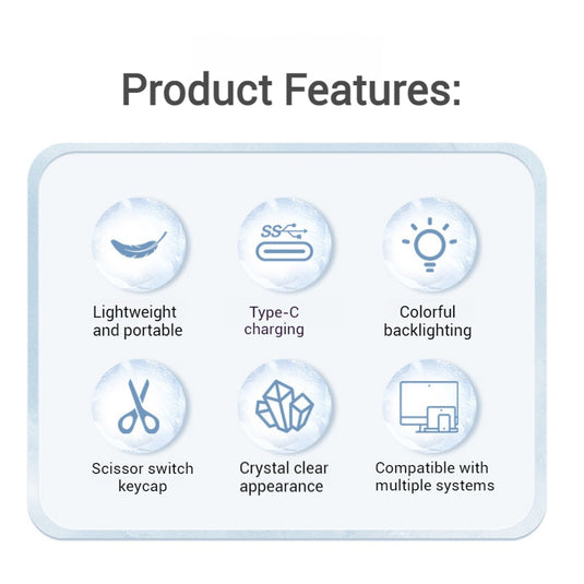 Benwis Transparent Mute Bluetooth Wireless Keyboard with RGB Backlit - i-Station Mobile Phone & Electronic Device Repair and Accessories