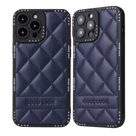 Apple iPhone 12/Pro/Pro Max Diamond Pattern Full-Body Shockproof Leather Phone Case