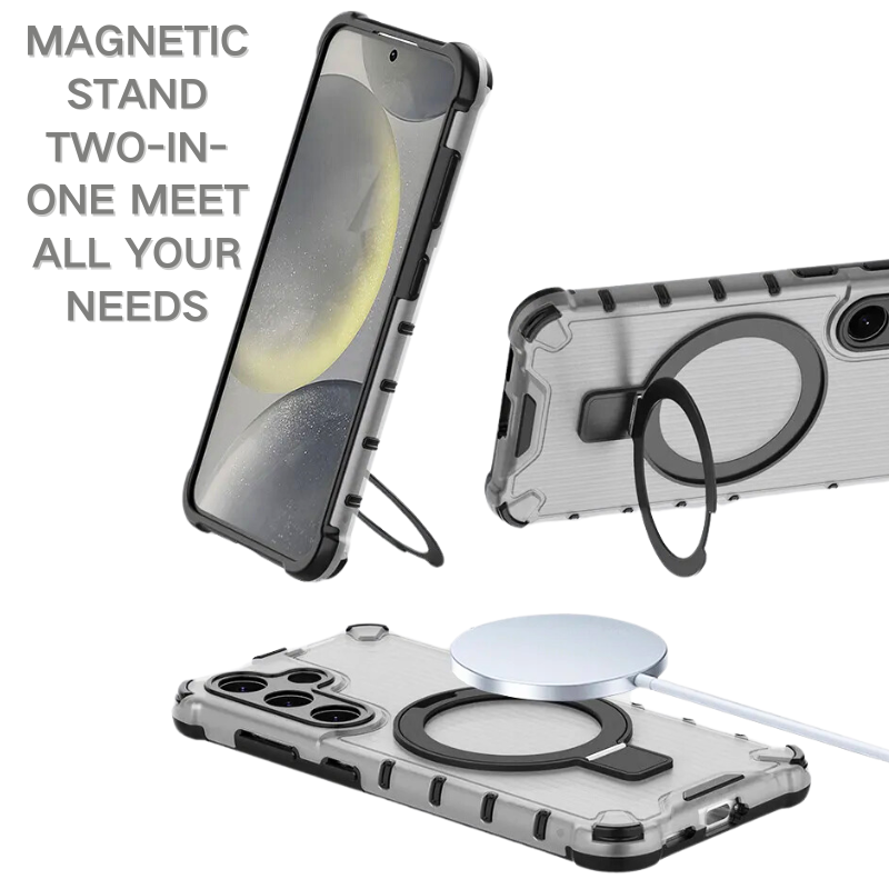 Load image into Gallery viewer, Samsung Galaxy S24 SM-S921/Plus SM-S926/Ultra SM-S928 Matte Bracket Magnetic Ring Heavy Duty Series Case
