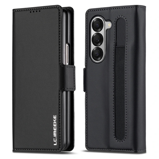 [Built-in Pen Slot][With Card Slot] Samsung Galaxy Z Fold7 Business Leather Fold Wallet Shockproof Case