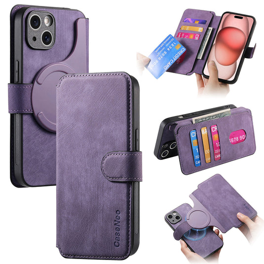 [Magsafe Compatible][With Card Slot] Apple iPhone 16/Pro/Pro Max/Plus/e Multi-Functional Leather 2-in-1 Wallet Series Case