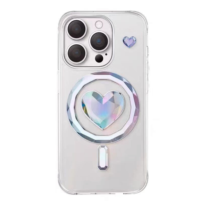 Load image into Gallery viewer, [Magsafe Compatible] Apple iPhone 15 Pro Anti-drop 3D Heart-shaped BlingBling Series Case
