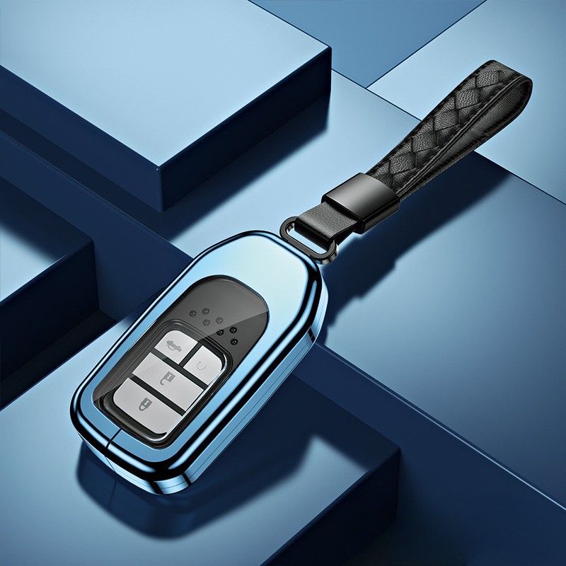Load image into Gallery viewer, Honda Alloy + Dual TPU Film Protection Car Key Fob Case Cover For Civic, CR-V, Accord, HR-V, Fit, Insight, Odyssey
