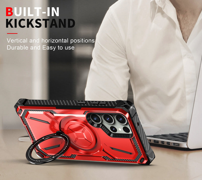 Load image into Gallery viewer, [Built-in Magnetic Stand] Samsung Galaxy S22/Plus/Ultra Shockproof Heavy Duty Case
