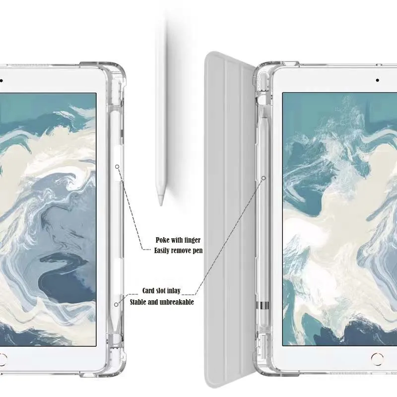 Load image into Gallery viewer, Apple iPad Pro 10.5-inch 2nd Gen (2017) Ink Style Transparent Flip Case With Pen Slot
