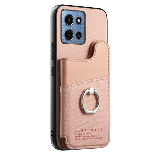 [Built-in Ring Kickstand][With Card Slot] Motorola Moto G15/Power - Stylish Shockproof Wallet Series Case