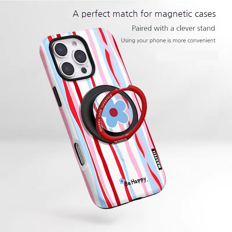 Load image into Gallery viewer, [Magsafe Compatible] Apple iPhone 17/Air/Pro/Max - Minimalist Stripe Shockproof Stand Case
