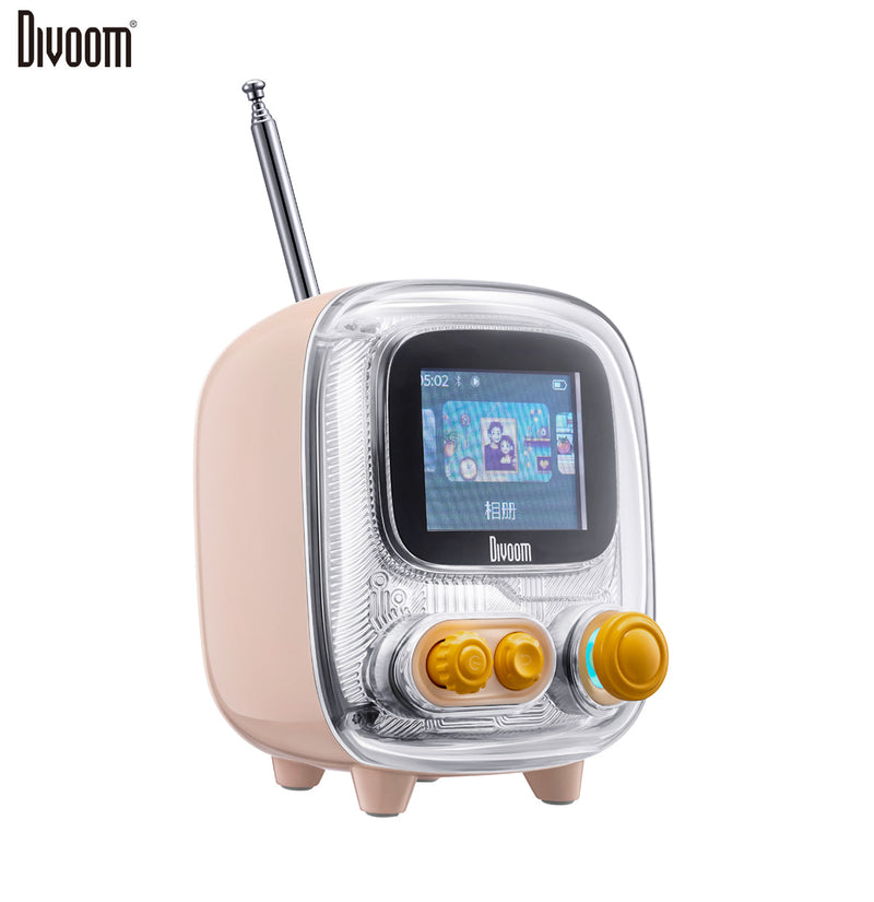 Load image into Gallery viewer, Divoom Tiivoo-2 FM Radio Bluetooth Speaker With Alarm Clock And Upload Photos,Pixel Art Retro Mini Small Cute Wireless Speaker For Party Office Home Desk Bedroom
