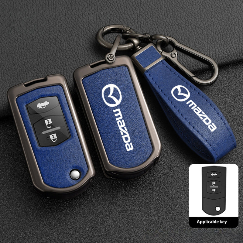 Load image into Gallery viewer, Mazda Zinc Alloy Leather Folding Key Case For Mazda 2, 3, 5, 6, CX-5, CX-7, CX-9, RX-8, MX-5
