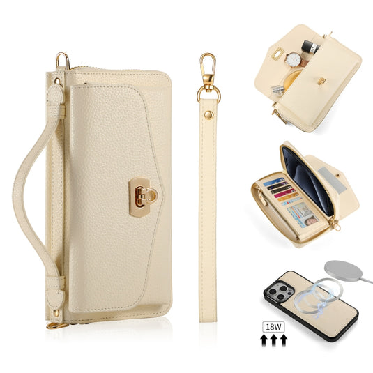 [With Shoulder Strap] [Magsafe Compatible] Apple iPhone 12/Pro/Max - Crossbody Wallet Style Shockproof Phone Case