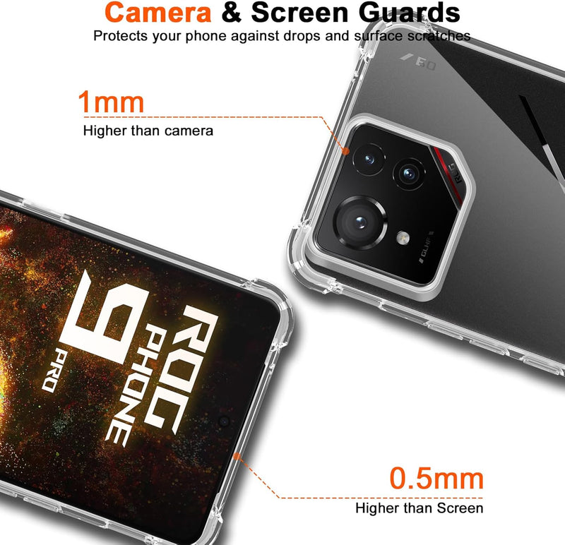 Load image into Gallery viewer, Asus ROG Phone 9/9 Pro - AirPillow Cushion Transparent Soft Clear TPU Four Corners Protective Case With 2PC 9H Tempered Glass Screen Protector
