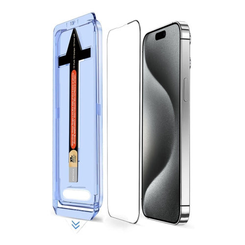 [Easy Automatic Fit Self-Installation Kit] iPhone 15/Plus/Pro/Max - Magic Box Full Covered 9H Hardness HD Tempered Glass Screen Protector